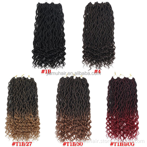 faux locs curly crochet braids soft goddess locs crochet hair wholesale Synthetic curly hair extensions